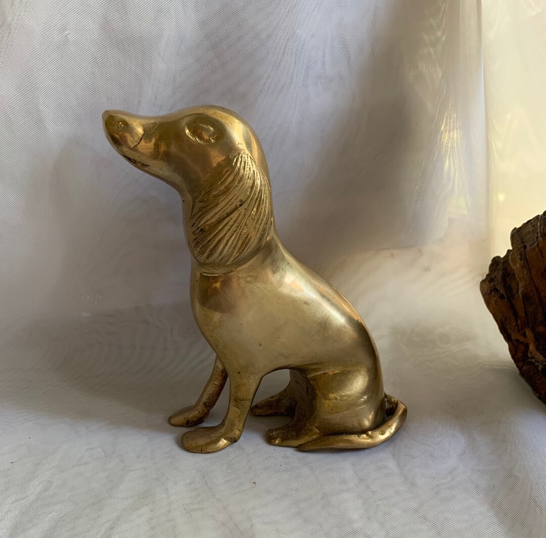 Vintage Brass Dog Statue/figurine Paperweight/ornament Etsy
