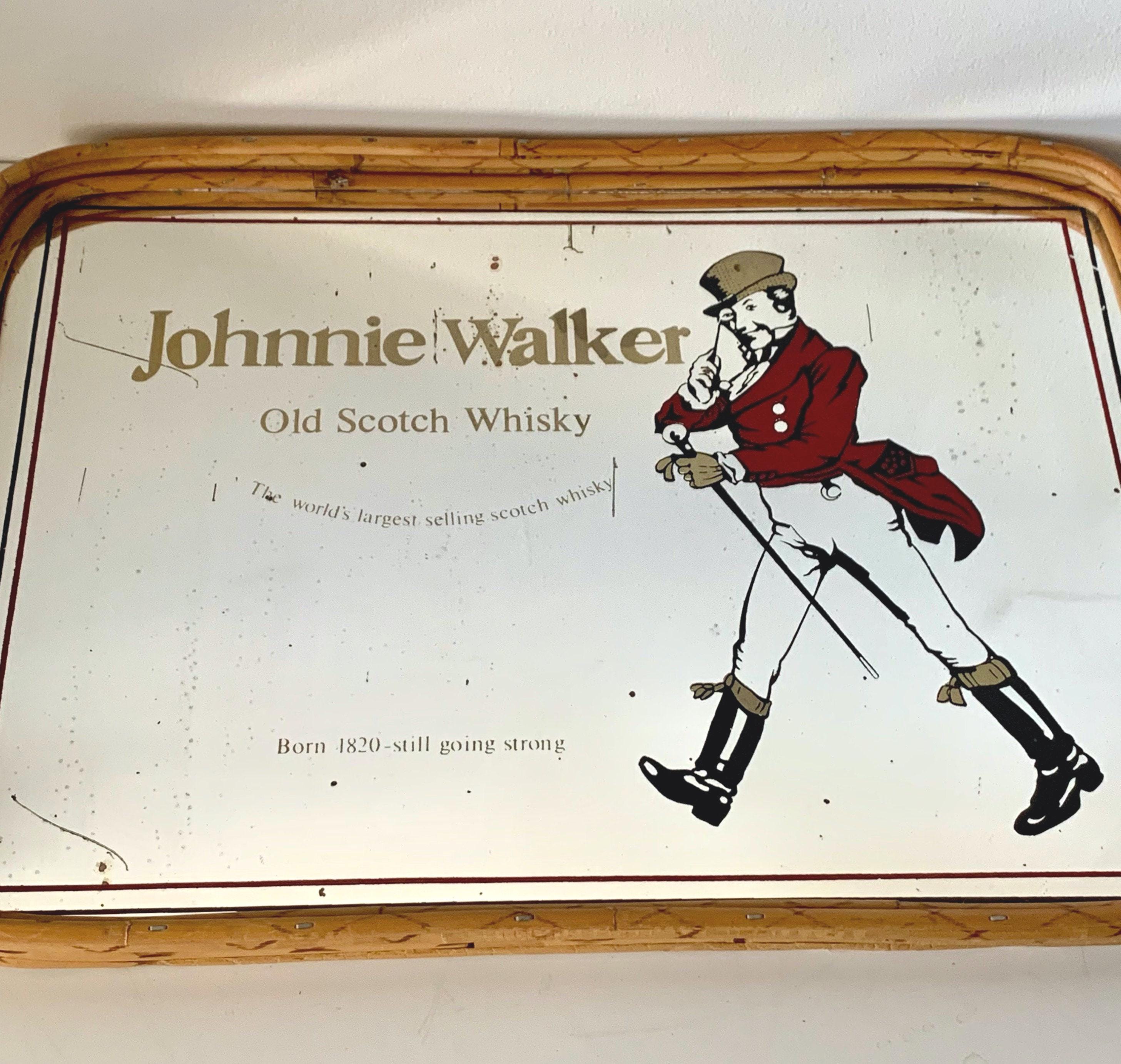 Johnnie Walker Old Scotch Whisky トレイ Vintage Bamboo Johnnie Walker Old Scotch Whisky Mirror Bar Tray - Etsy