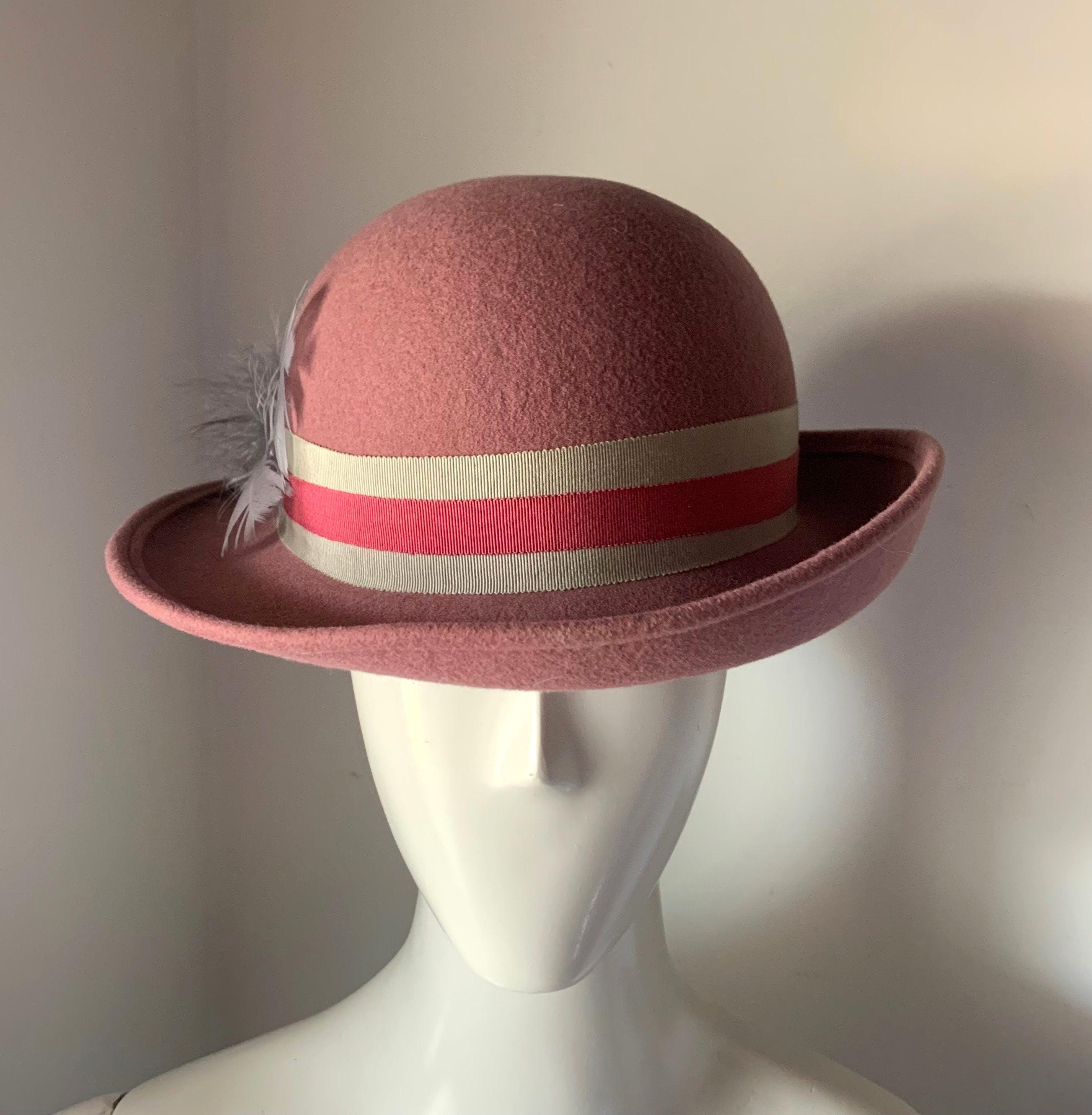 Vtg Mid 1900s Geo W Bollman Doeskin Felt Hat 100% Wool Red Black Made in USA Vintage Geo. W. Bollman & Co. Inc. Doeskin Felt 100% Wool  main image 2