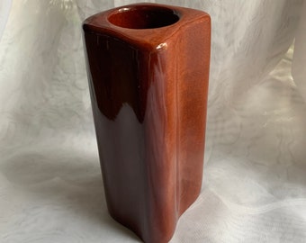 Vintage Mcm Carved Genuine Barbados Mahogany Bud Vase by Medford Mahogany Creations