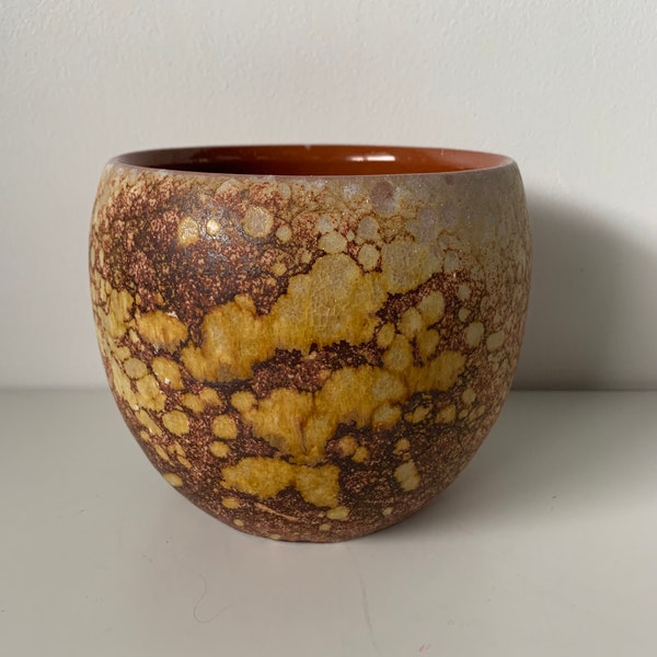 Vintage Mcm Speckled Art Glazed/Fat Lava Pottery Plant Pot - Made in W. Germany 2152