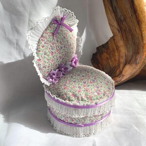 Vintage Handcrafted Calico Fabric Chair Pincushion