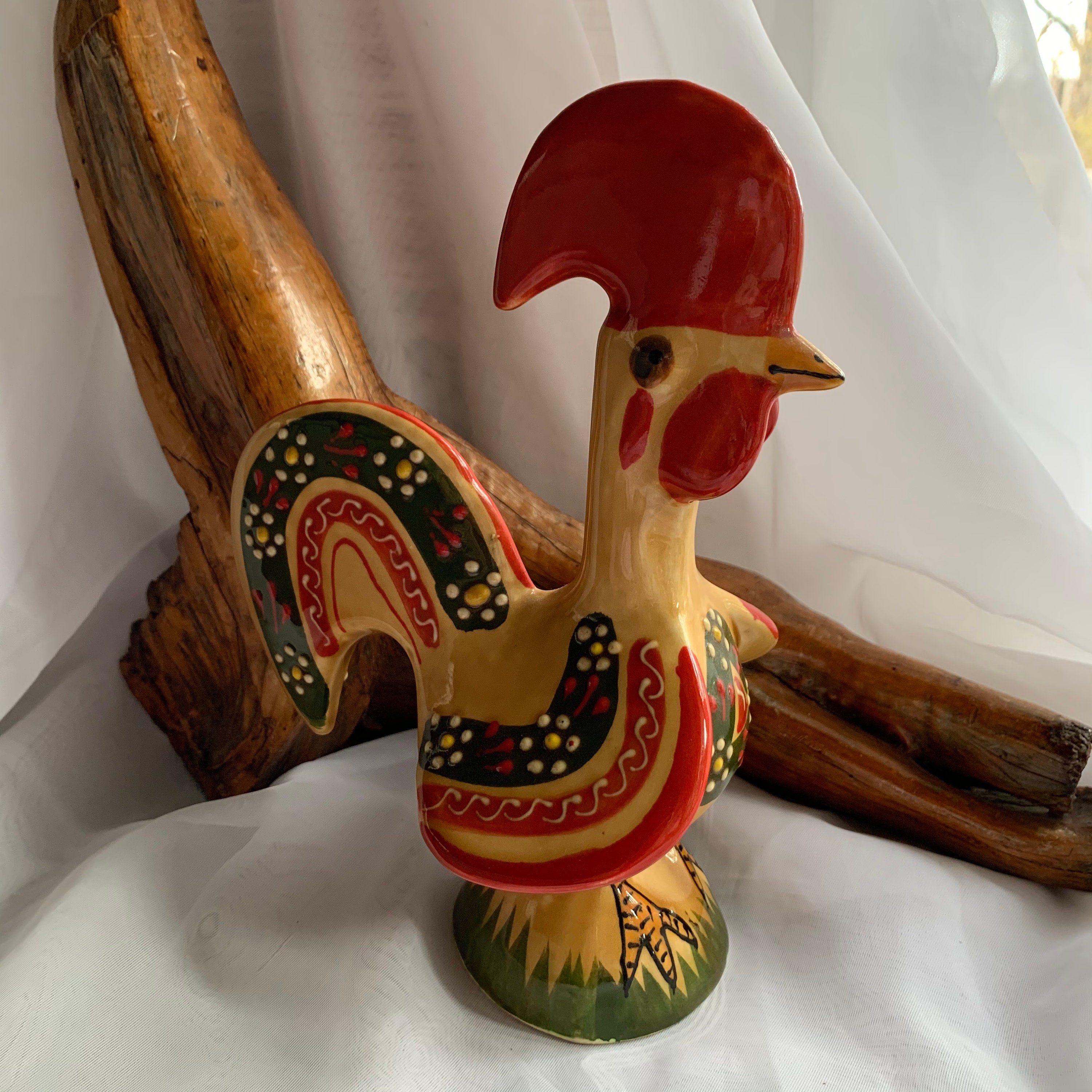 Vintage Hand Painted Folk Art Ceramic Pottery Chicken/hen - Etsy