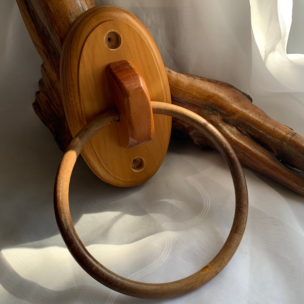 Wood Towel Rings for Bathroom Etsy