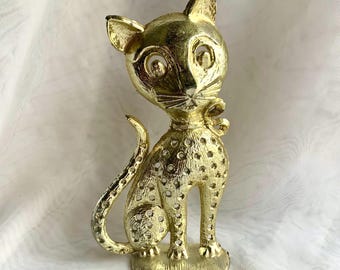 Vintage Torino Gold Tone Cat Earring Tree/Holder