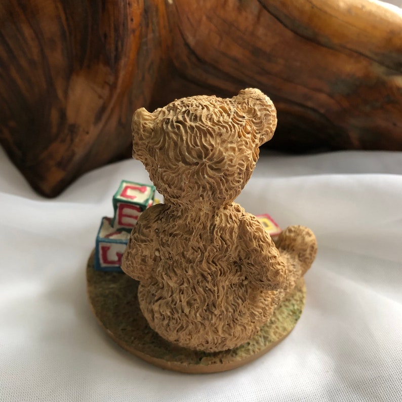 Vintage Tender Teddy Bears Collector Series Play Time Blocks Figurine 1992 Henry Wedemeyer Inc.