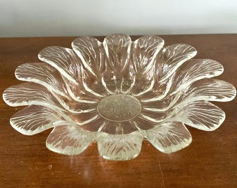 Vintage Holmegaard Flower Shaped Glass Bowl/Dish by Sidse Werner of Copenhagen Denmark