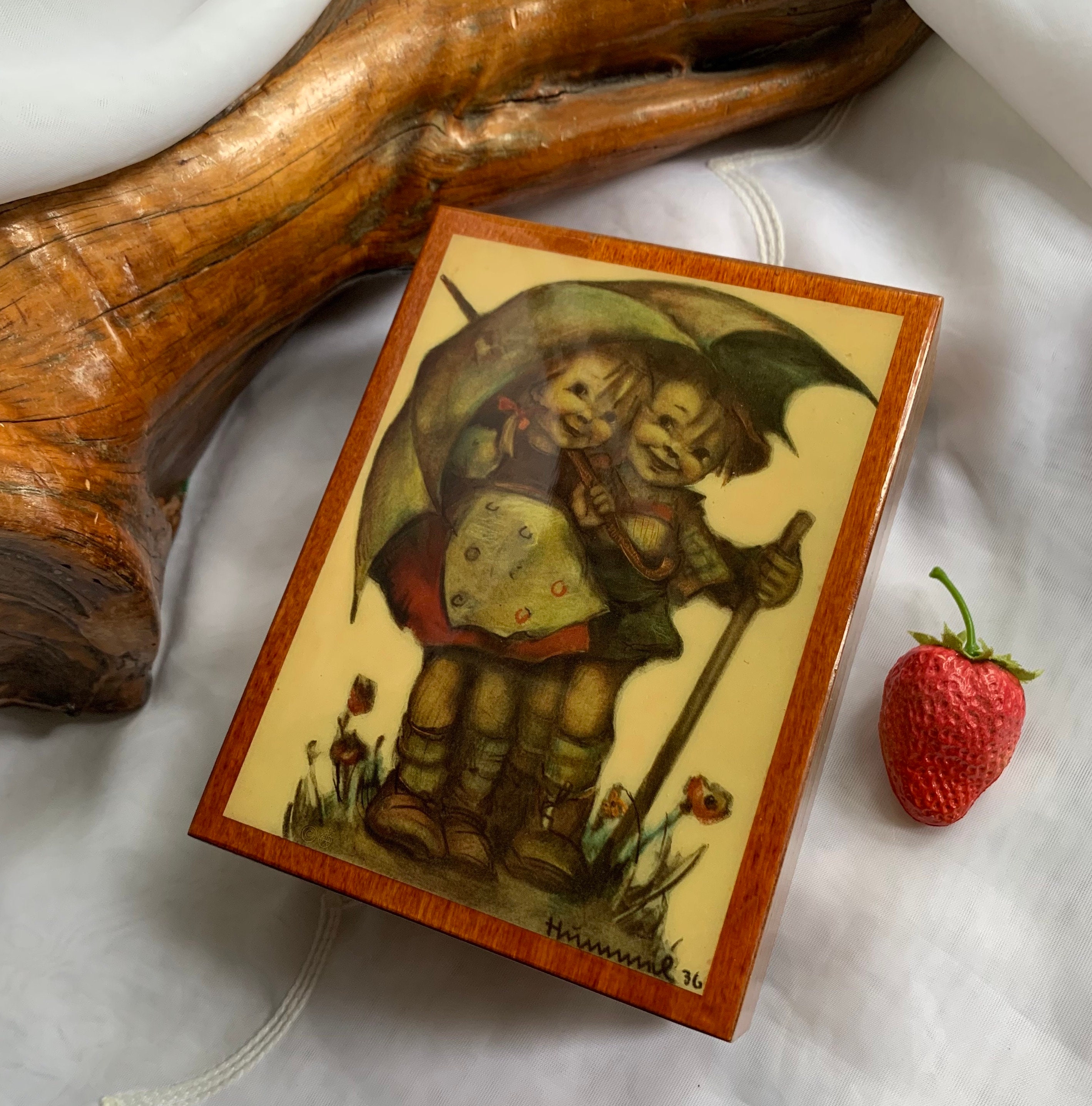 Vintage Hummel Children Wooden/footed Schmid Musical Jewelry Vintage Hummel Children Wooden/footed Schmid Musical Jewelry