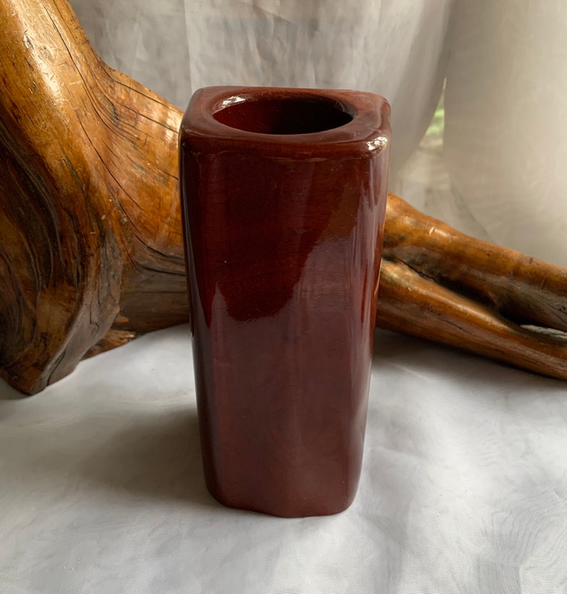 Vintage Mcm Carved Genuine Barbados Mahogany Bud Vase by Medford Mahogany Creations image 4