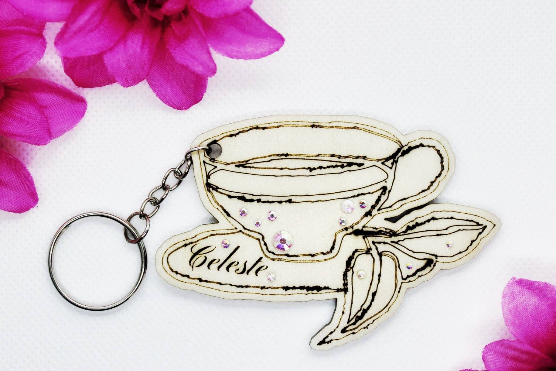 Custom Tea Cup Shaped Keychain/ Personalized Gift for Tea Etsy