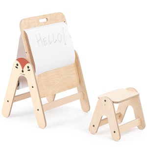 Montessori wooden kids play table set with Writing Board, Toddler table set, Preschool Learning table or chair, Play table Table for Kids immagine 3