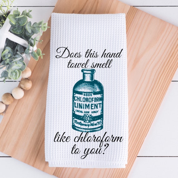 Download Does This Towel Smell Like Chloroform To You Funny Bathroom Hand Towel Handmade Products Home Kitchen