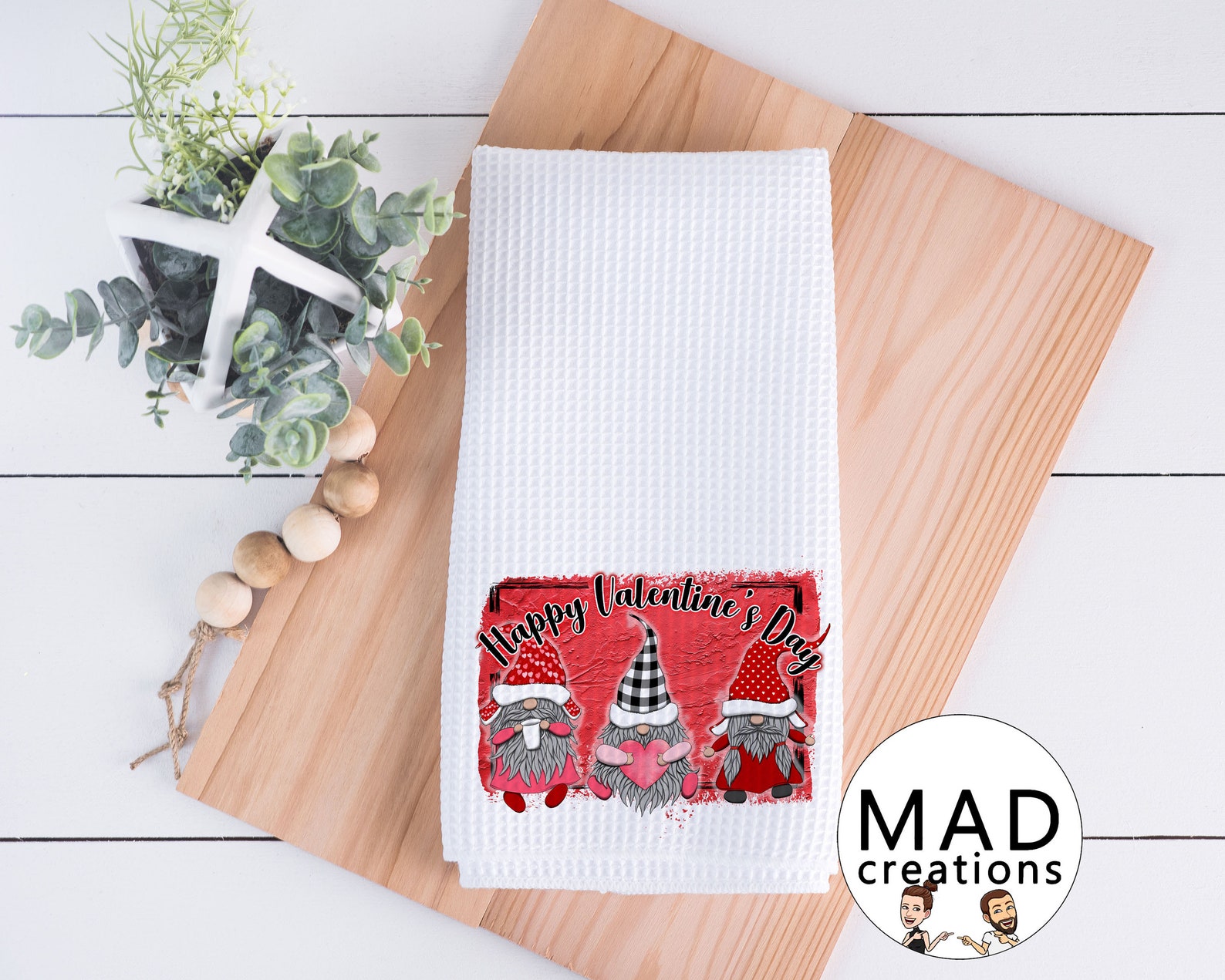 Valentine's Day Gnome Kitchen Towel | Etsy