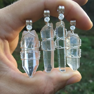 CRYSTAL POINT PENDANT | Arkansas Clear Quartz Jewelry | Crystals for Chakra Healing | Raw Stones | Crystal Necklace | Protection Necklace