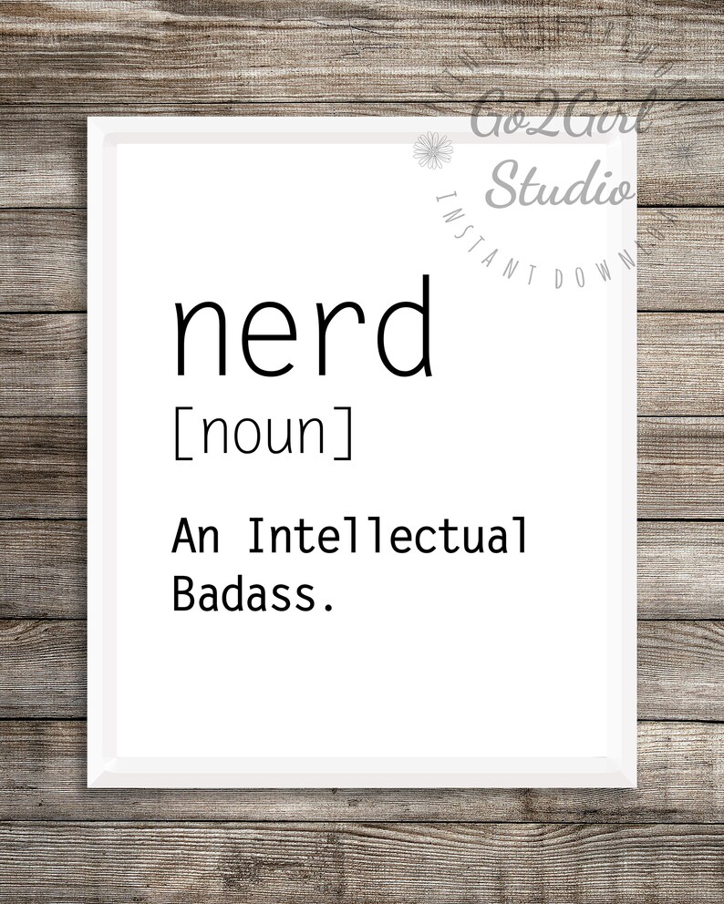 Nerd Definition Print Definition Poster Nerd Gift Funny Etsy
