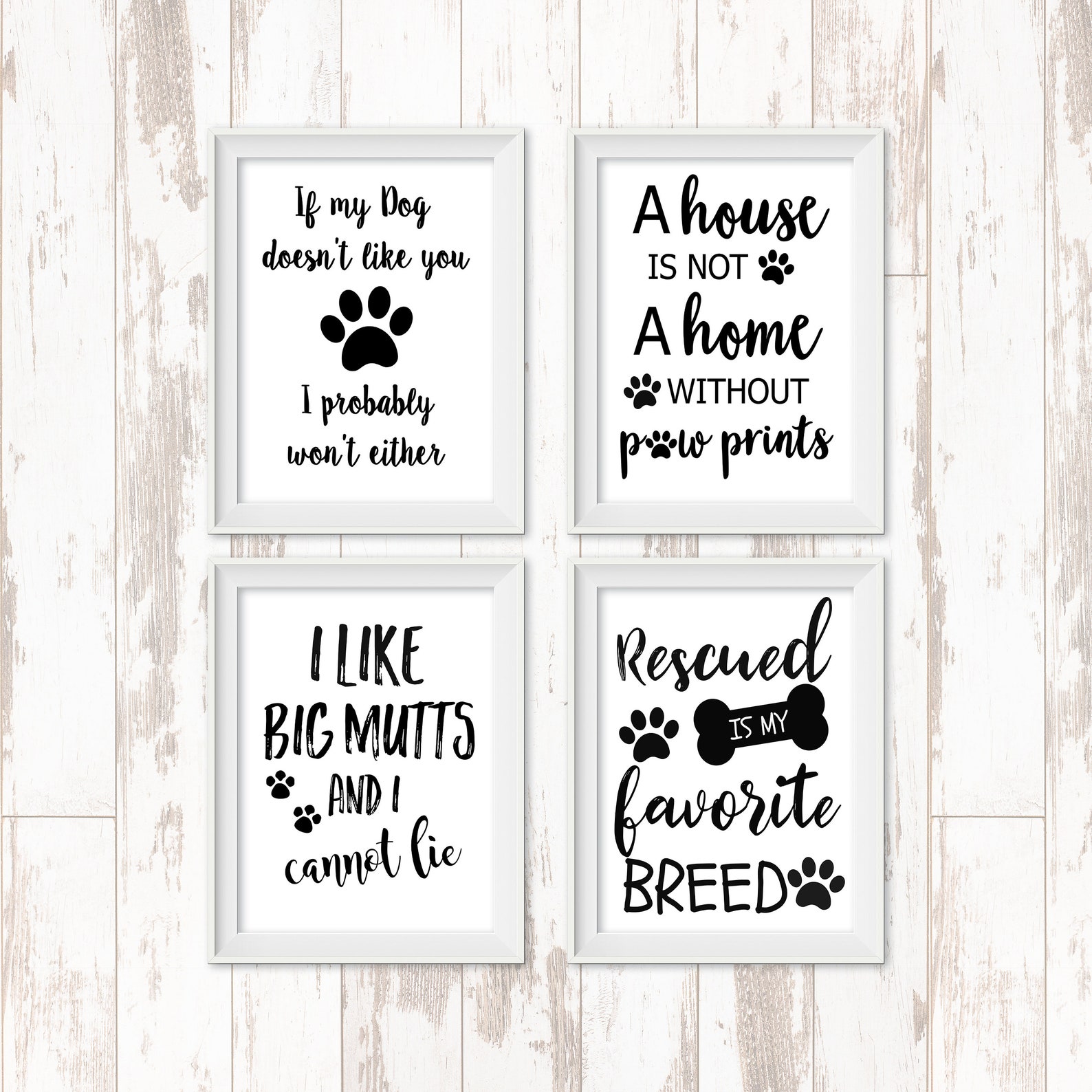 Dog Quote Prints Wall Art Dog Quotes Printable Digital | Etsy
