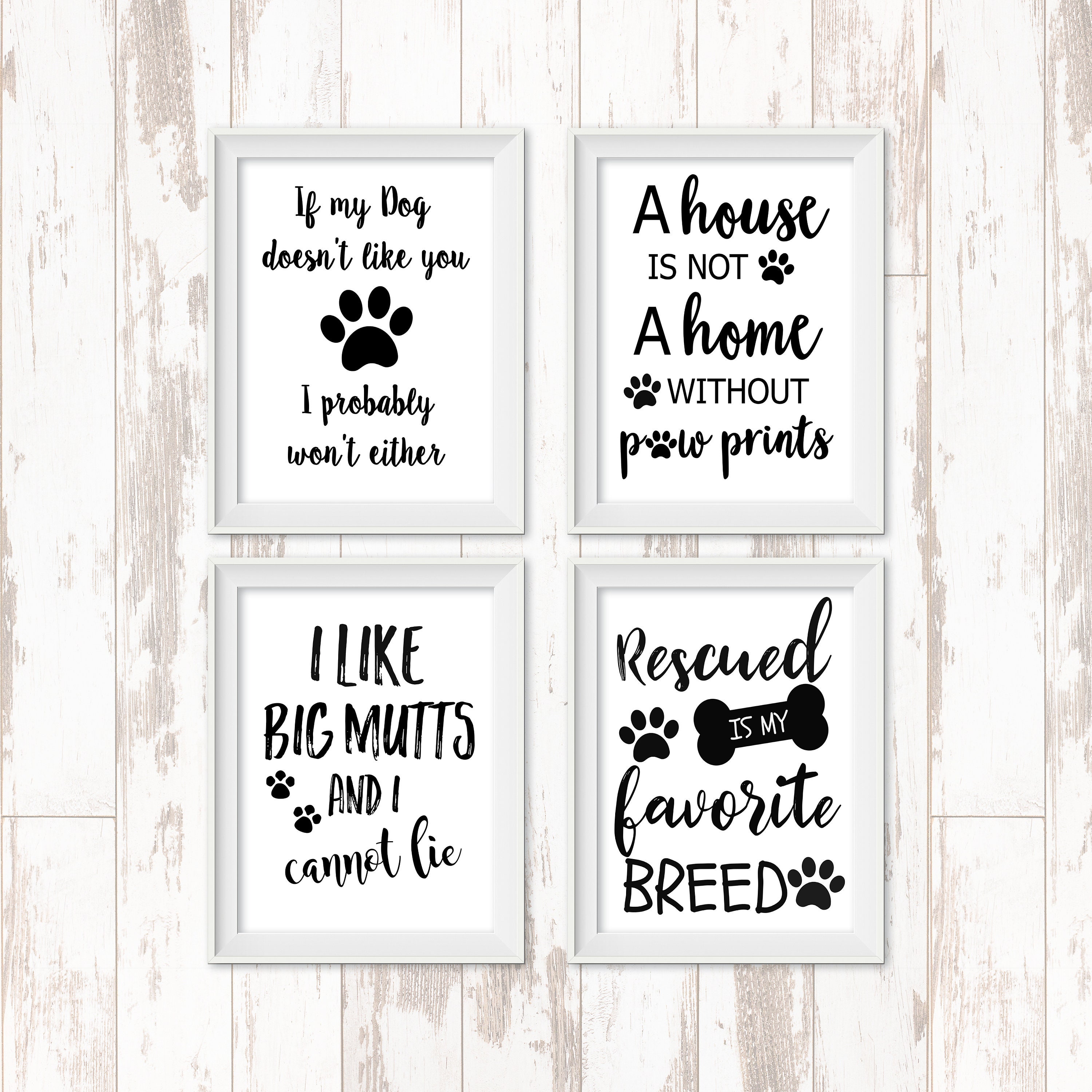 Dog Quote Prints Wall Art Dog Quotes Printable Digital Etsy