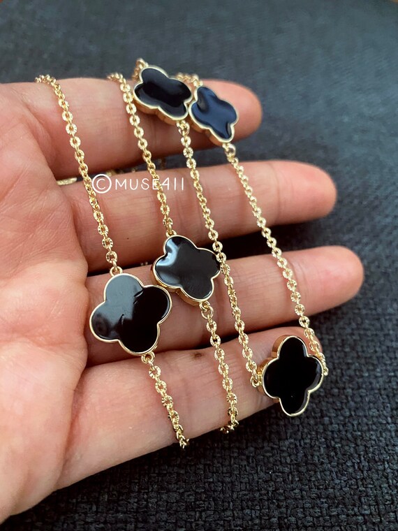 Four Leaf Clover Necklace Enamel Clover 