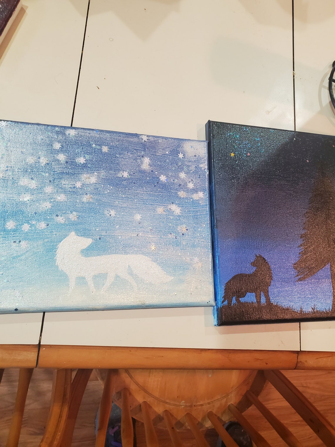 2 conjunto de zorro blanco invierno nieve copos de nieve. | Etsy