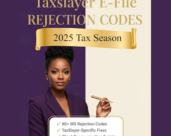 TaxSlayer Pro 電子ファイル拒否ガイド | 80以上のIRSコード（デジタルダウンロード）