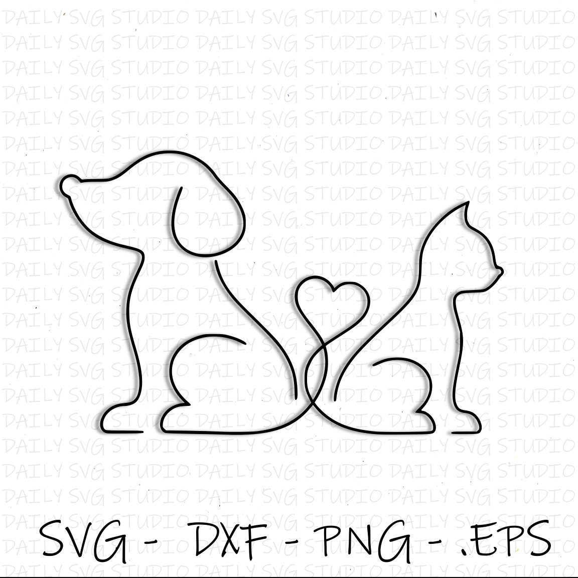 Dog Cat Love SVG Dog SVG Cat SVG Pet Support Svg Digital | Etsy