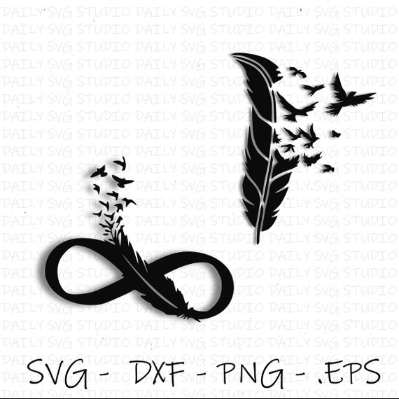 Download Bird Feather SVG Bird Flying SVG Infinity SVG Bird Svg | Etsy