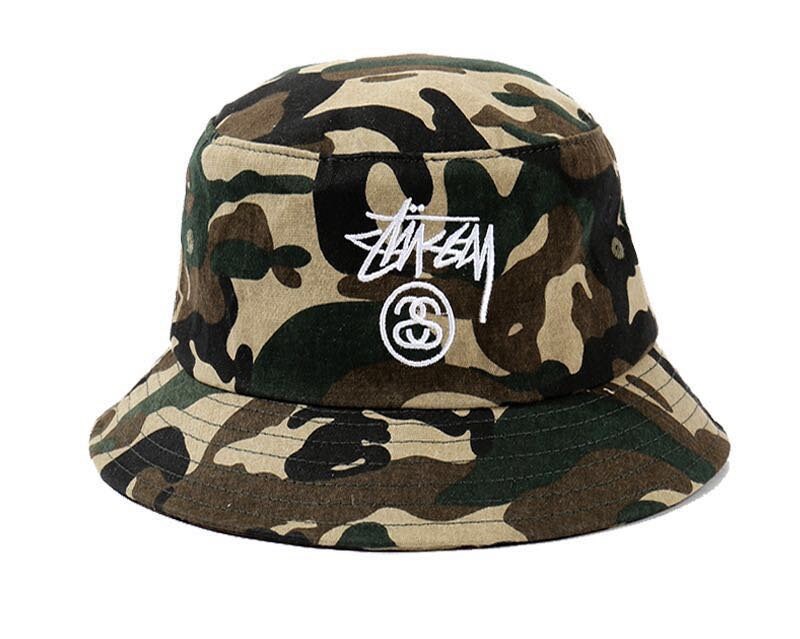 stussy camo bucket hat