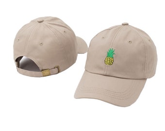 Beige Retro Pineapple baseball cap