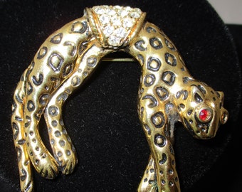 VINTAGE FLORENZA LEOPARD  Brooch