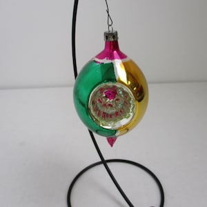 Vintage Glass Indented Christmas Ornament: Shiny Retro Polish Decor