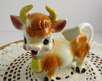 Vintage Cow Creamer: Collectible Ceramic Milk Jug, Made in Japan