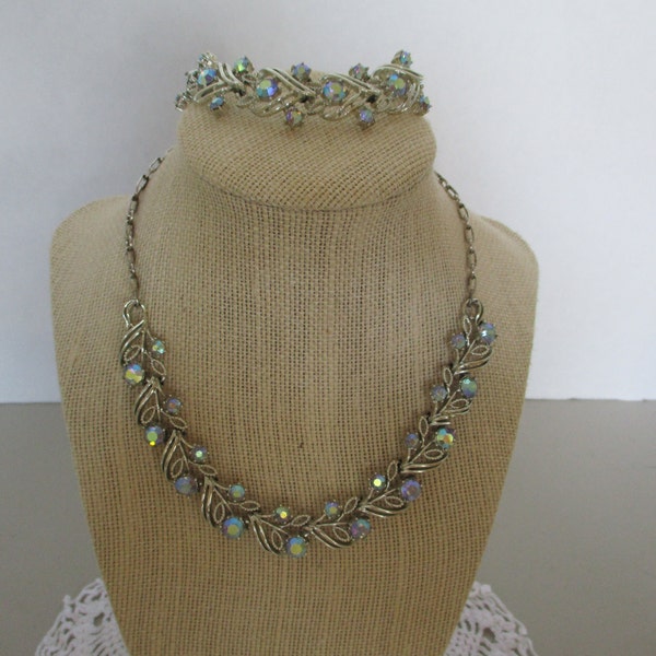 Vintage CORO Aurora Borealis Jewelry Set