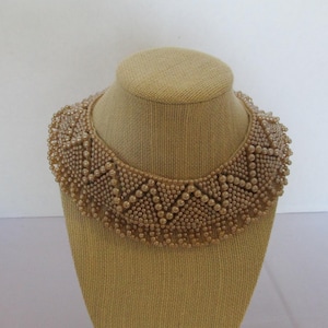 Vintage Beaded Collar Necklace: 1950s Japanese Beadwork