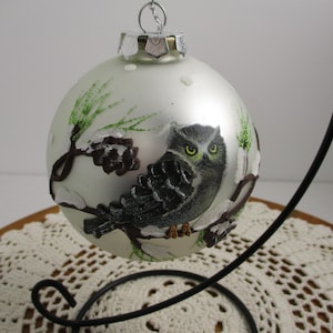 Vintage Hand Painted Owl Christmas Ornament | Unique Glass Blown Holiday Decor, Perfect Gift for Nature Lovers & Collectors