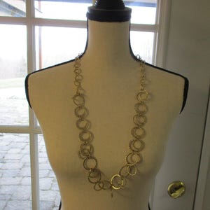 Vintage Chico&#39;s Gold Tone Chain Necklace: Elegant Boho Statement Jewelry