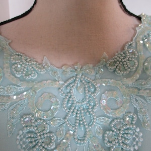 Vintage Wedding Guest Dress, Mint Green Beaded image 6