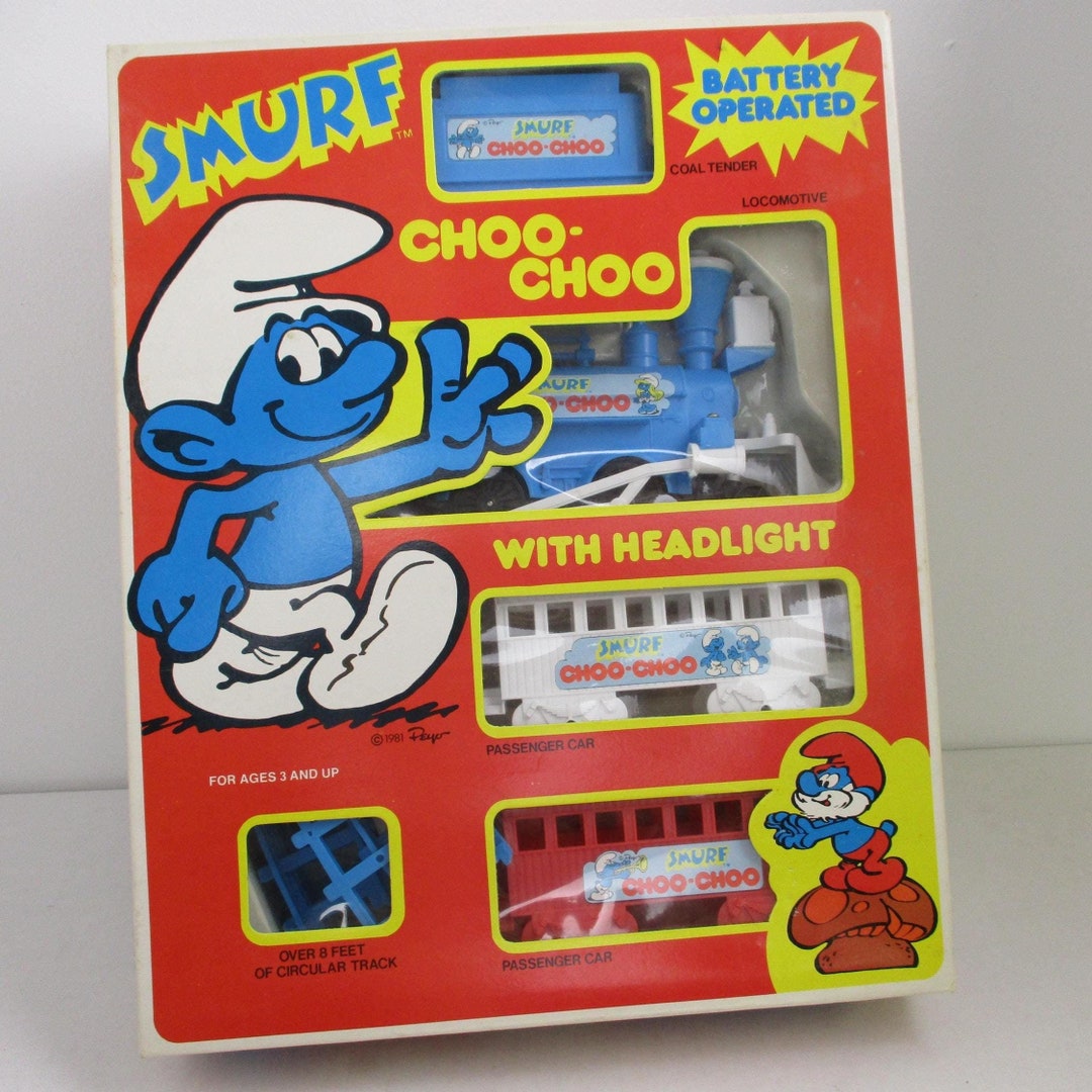 Vintage 1981 Smurf Choo-choo Train: Battery Operated Collectible