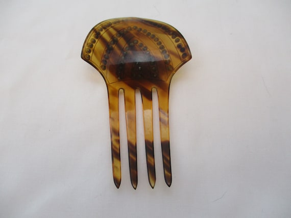 Vintage Faux Tortoise Shell Hair Comb - image 3