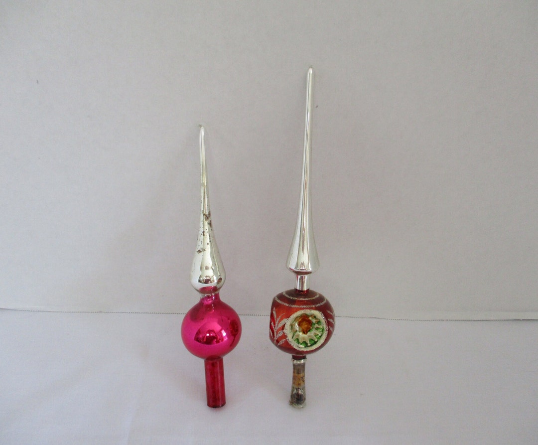 Vintage Mercury Glass Tree Toppers Etsy
