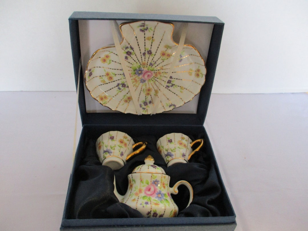 Vintage T Limoges Miniature Tea Set Etsy