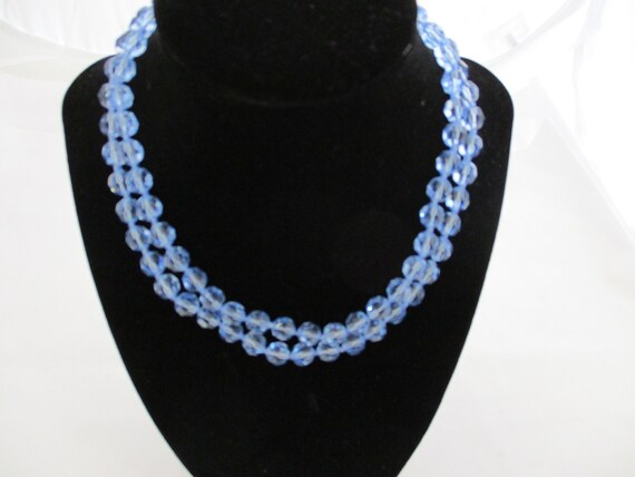 Vintage Marvella,Blue Crystal Bead Necklace - image 10