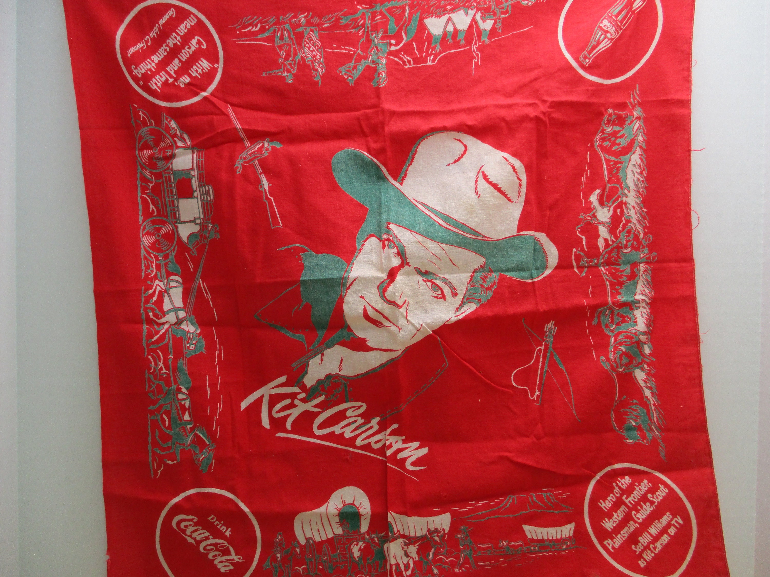 Vintage Kit Carson Coca-cola Bandana - Western TV Collectible - Etsy