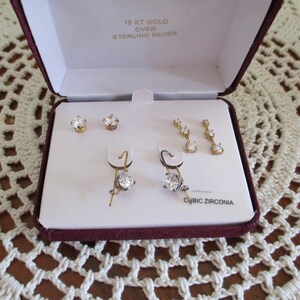 Vintage Boxed Set of Pierced Earrings - Classic Jewelry Gift, Elegant Retro Style Accessories for Women