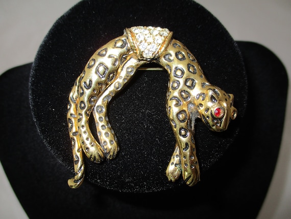 VINTAGE FLORENZA LEOPARD  Brooch - image 10