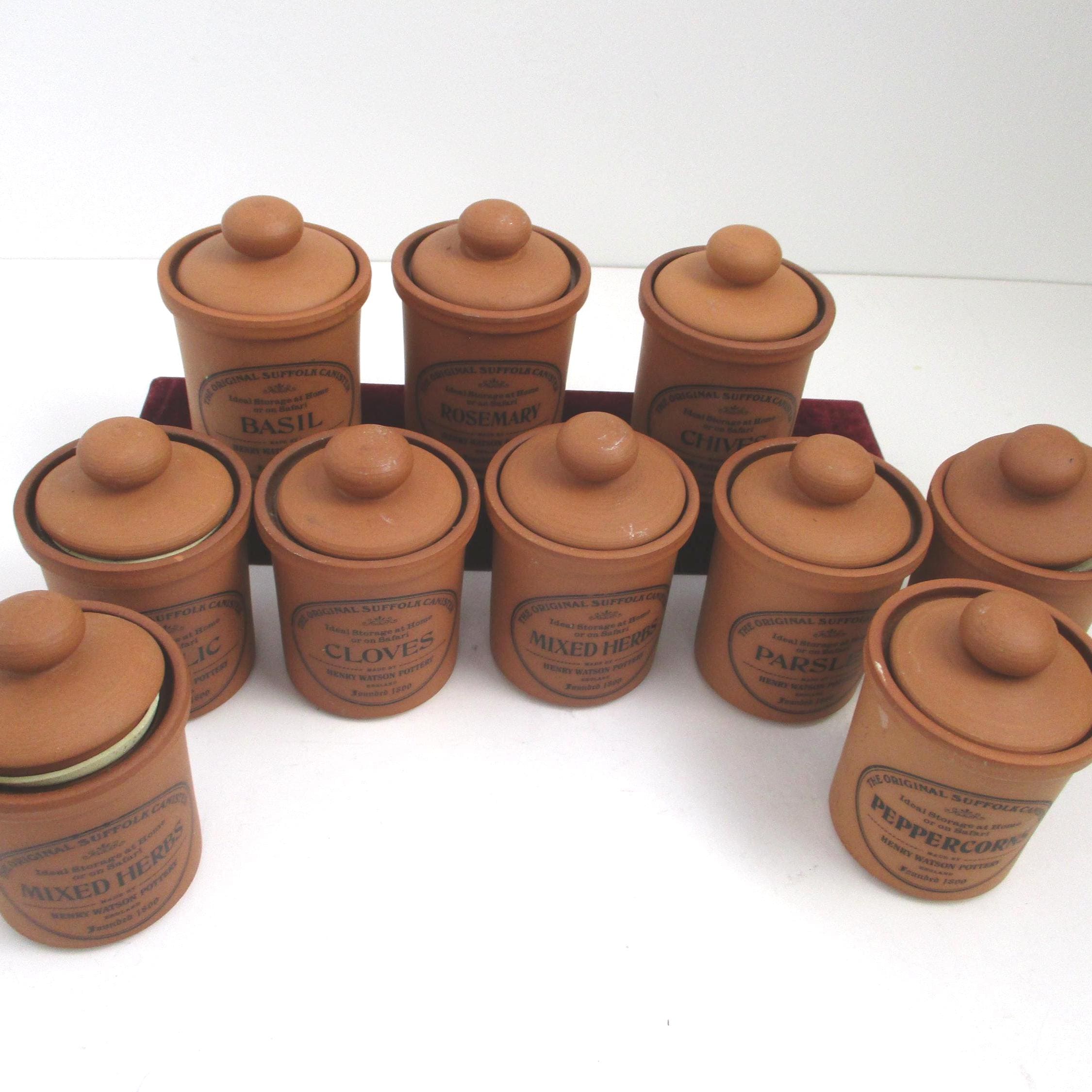 【HENRY WATSON】スパイスキャニスター　7点　Dセット Henry Watson Pottery Spice Jars - Etsy
