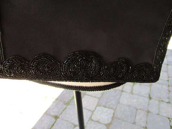 Vintage Black Beaded Evening Bag - image 5