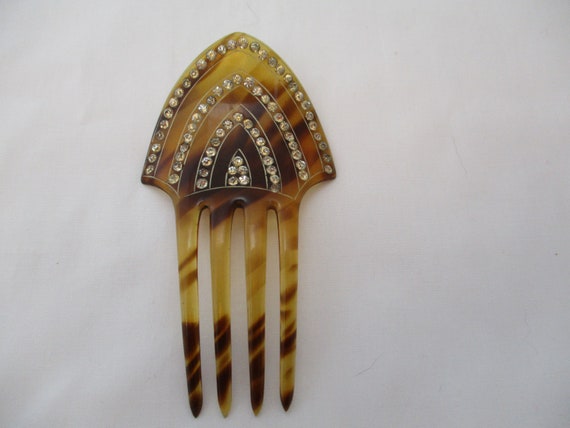 Vintage Faux Tortoise Shell Hair Comb - image 10