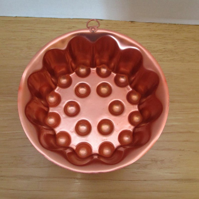Vintage Copper Jello Mold: Retro Kitchen Decor (4-Cup) imagen 2