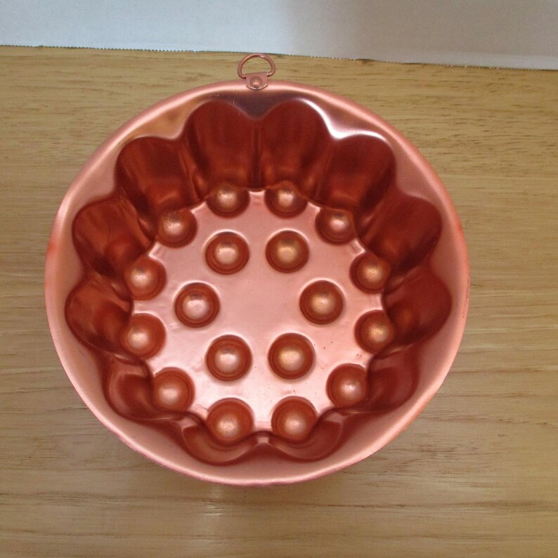 Vintage Copper Jello Mold: Retro Kitchen Decor (4-Cup) imagen 7