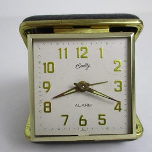 Vintage Alarm Clock, Bradley Travel Design with No-Glass Face